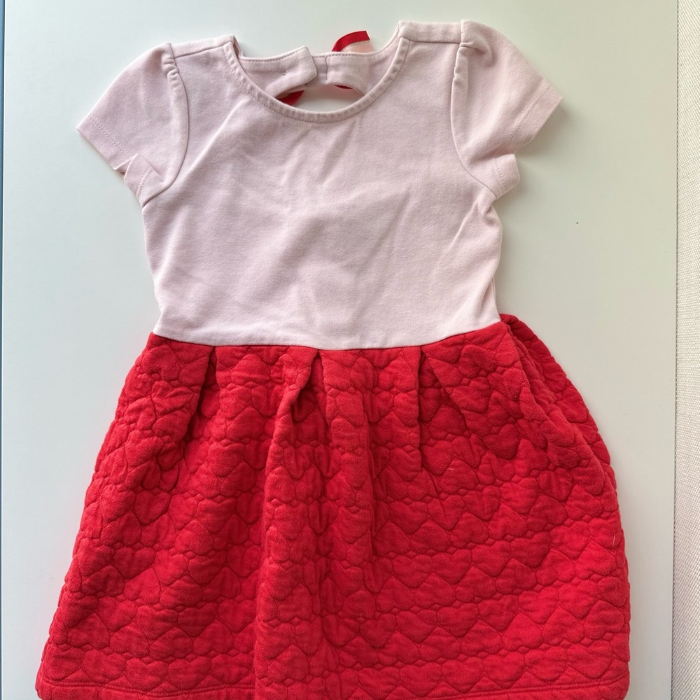 Janie and Jack Pink + Red Quilted Heart Dress